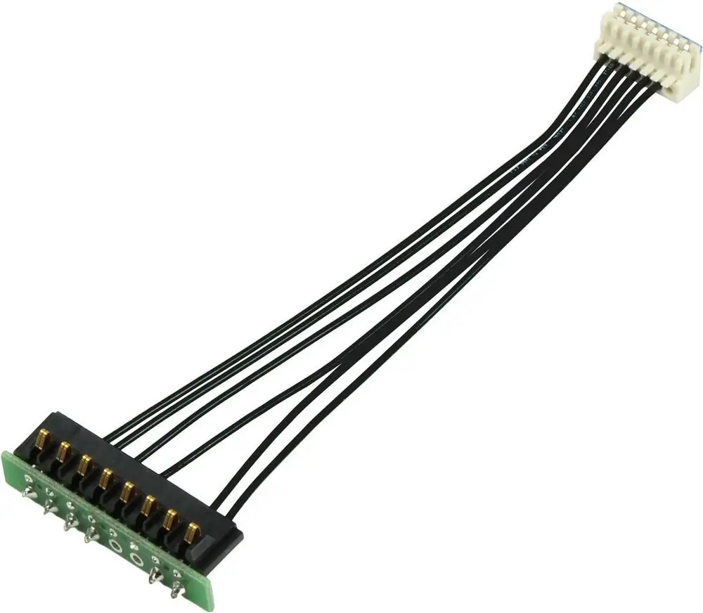 Kabelbaum mit mehreren Drähten, verbunden durch einen Stecker an jedem Ende. Ein Teil ist braun und das andere beige. Eignet sich für Bosch-Anwendungen in der Elektrotechnik.